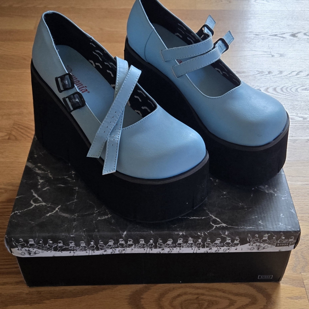 Demonia Blue Platform Kera 08 Shoes